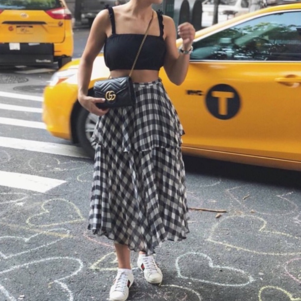 Delfi Collective Reese Gingham Skirt Midi XS EUC